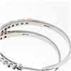 Image 6 : Solid 14K White Gold 1.50 ctw Round Brilliant Diamond Circle Hoop Snap Earrings