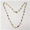 Image 1 : Silver Gold Plated Genuine Multi Gemstone 18" Necklace, Suggested Retail Value $300