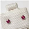 Image 2 : 14K Gold Genuine Small Ruby Earrings, Made in Canada, Suggested Retail Value $240