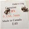 Image 4 : 14K Gold Genuine Small Ruby Earrings, Made in Canada, Suggested Retail Value $240