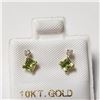 Image 1 : 10K Yellow Gold Peridot(0.4ct) Diamond(0.06ct) Earrings, Made in Canada, Suggested Retail Value $400