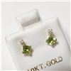 Image 2 : 10K Yellow Gold Peridot(0.4ct) Diamond(0.06ct) Earrings, Made in Canada, Suggested Retail Value $400