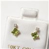 Image 3 : 10K Yellow Gold Peridot(0.4ct) Diamond(0.06ct) Earrings, Made in Canada, Suggested Retail Value $400