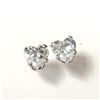 Image 2 : 14K White Gold Cz Screwback(2ct) Earrings, Made in Canada, Suggested Retail Value $120