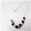 Image 2 : Silver Genuine Gemstone With Free Floating Beads (Amrhtyst,Spinel,Lapis,Quartz And Moonstone) 16" Ne