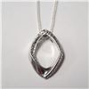 Image 1 : Silver Diamond 16" Necklace, Suggested Retail Value $240