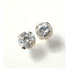 Image 2 : 14K Yellow Gold Cz Earrings, Made in Canada, Suggested Retail Value $120