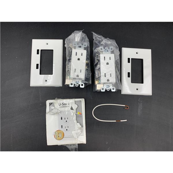 Lot of Receptacles and Plates