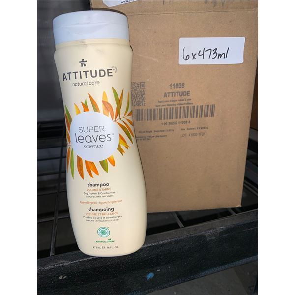 CASE LOT - Attitude volume and shine shampoo 6 x 473ml