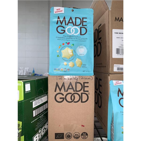 CASE LOT - Made good star puffed crackers 2 x 12 x 121g