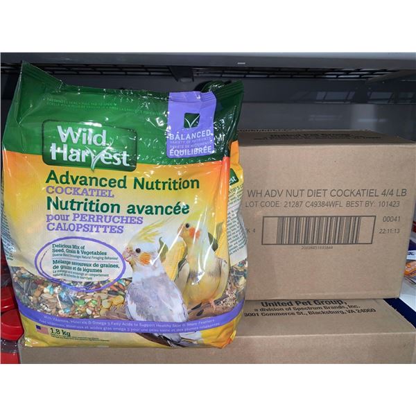 CASE LOT - Wild harvest advanced nutrition cockatiel 1.8kg