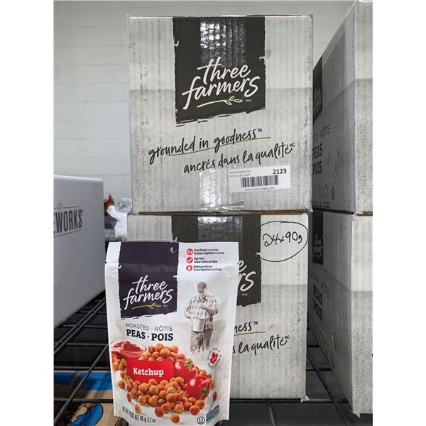 CASE LOT - Three farmers ketchup roasted peas 24 x 90g