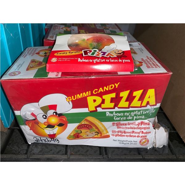 CASE LOT - Gummi candy pizza 24 x 64g