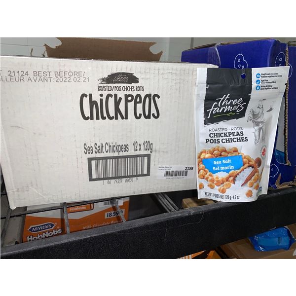 CASE LOT - Three farmers sea salt chick peas 12 x 120g