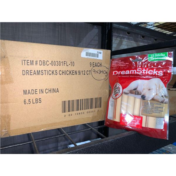 CASE LOT - Dream sticks dog bones 9 x 240g