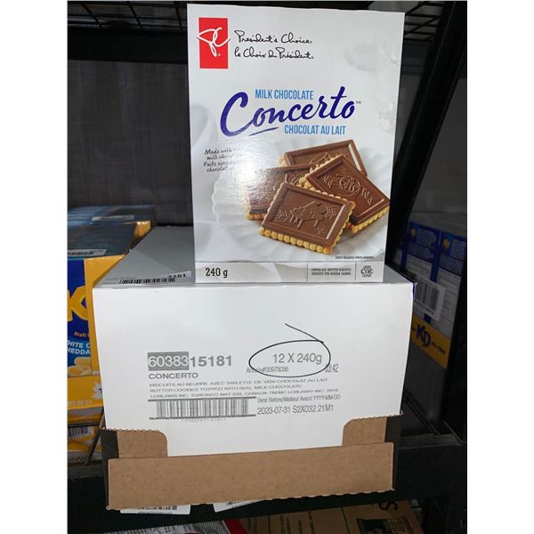 CASE LOT - Concerto milk chocolate cookies 12 x 240g