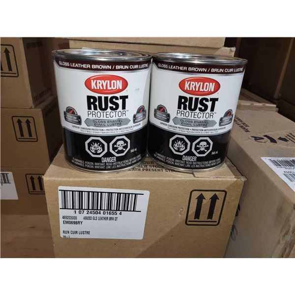 Krylon Rust Protector Gloss Enamel Gloss Leather Brown 2x946ml
