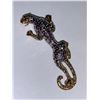 Image 1 : Natural Garnet 1.02 Sculpted Puma Broach Pin .925 silver - Appraisal Certificate Value $825.00