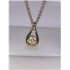 Image 1 : Ladies Tear Drop Solitaire Pendant & Chain Set