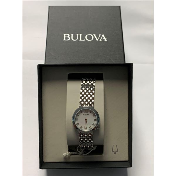 NEW Bulova Ladies Stainless Steel Model 96_163 Diamond Wrist Watch