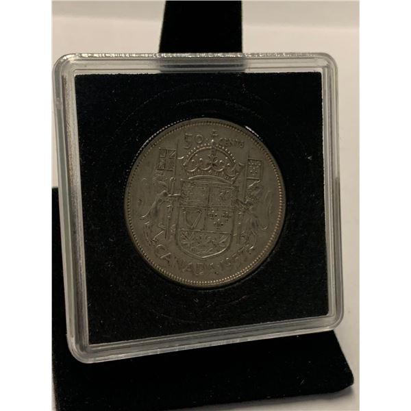 Canada Vintage 1957 Silver Half Dollar cased