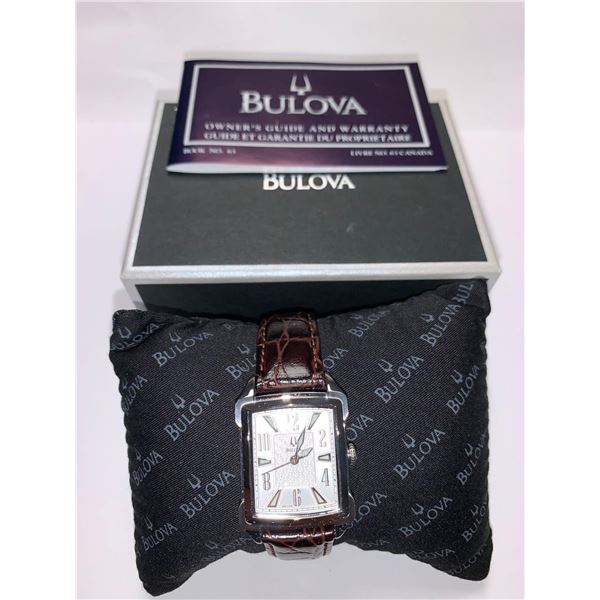 NEW Bulova Model 96L136 Ladies Leather Strap Ingiglo Wrist Watch in box