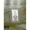 Image 2 : BENCHMARK Metals .999 Fine Silver 1 Gr Bars LOT of 2