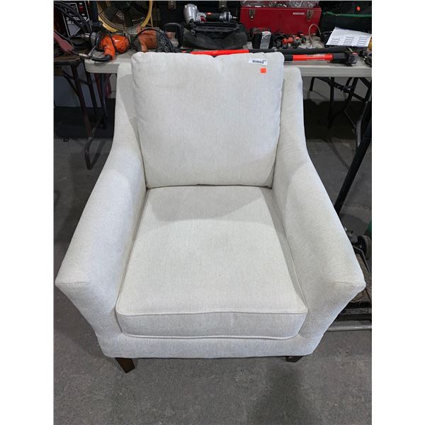 Off White Fabric Accent Chair