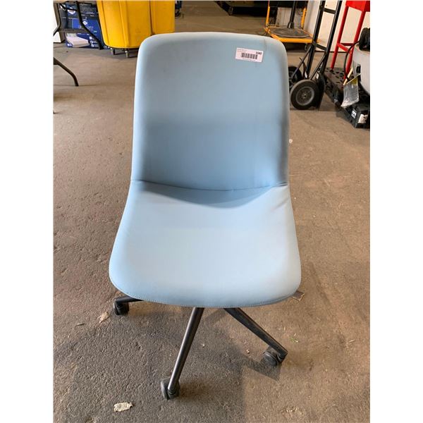 Light blue office chair on castors