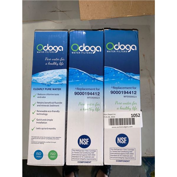 Lot of 3 odoga water filters