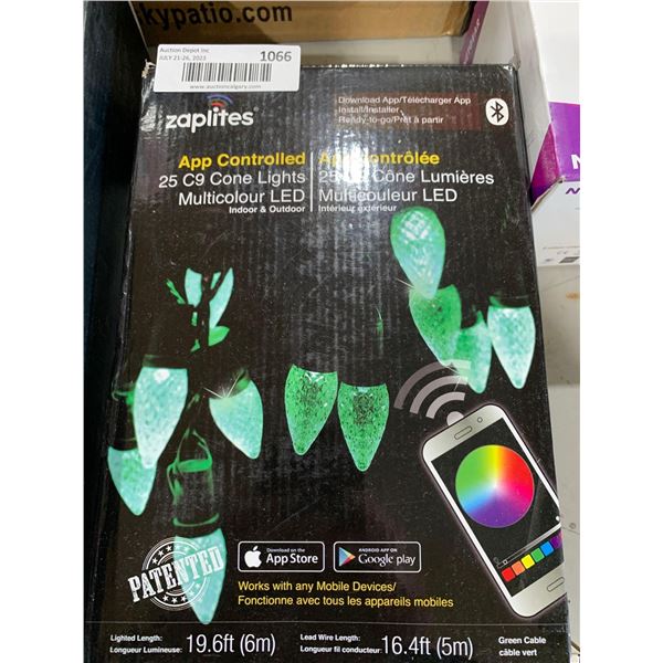 Zaplites App controlled 25 c9 muliticolor cone lights Inddor/ Outdoor