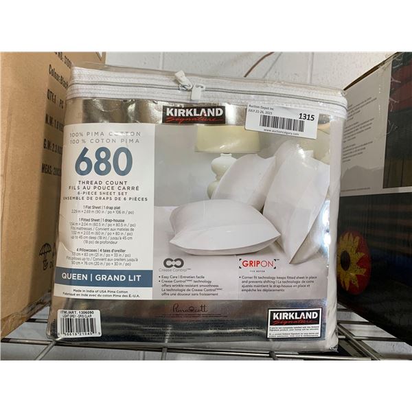 Kirkland 100% Pima Cotton, 300 Thread Count, Queen Size Bed Sheets