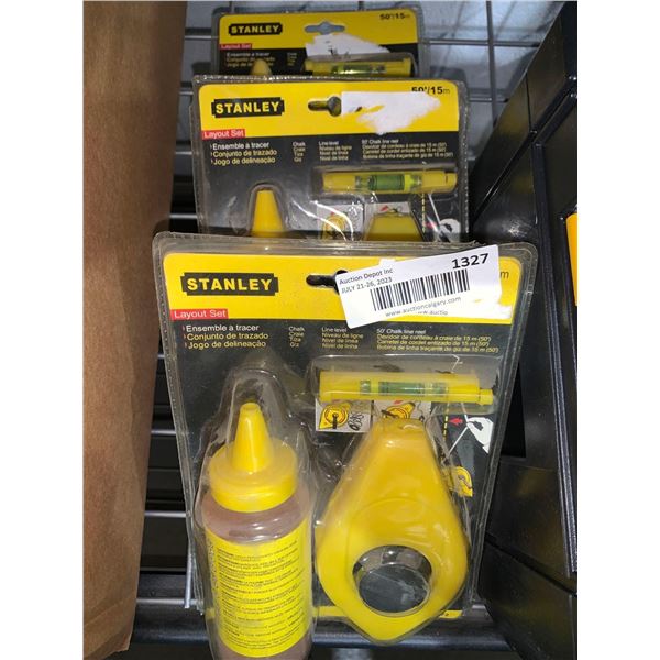 Stanley Layout Set, 50' Chalk Line Lot of 3
