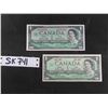 Image 1 : (2) 1967 Canada Centennial $1 Paper Bills