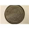Image 2 : 1905-E GERMAN SILVER 1/2 MARK COIN .0802 OZ. ASW