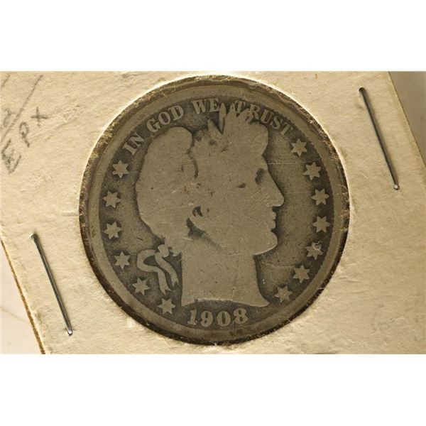 1908-D SILVER BARBER HALF DOLLAR WATCH FOR OUR