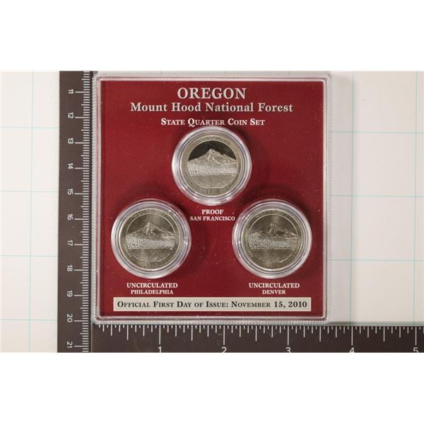 2010 MOUNT HOOD N.F.  P/D/S STATE QUARTER SET, IN