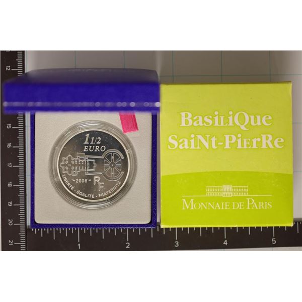 2006 FRANCE SILVER PROOF 1 1/2 EURO "SAINT