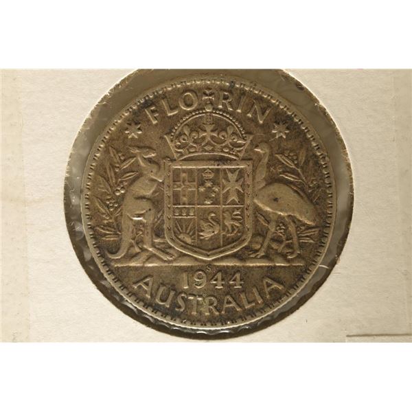 1944-S AUSTRALIA SILVER 1 FLORIN .3364 OZ. ASW
