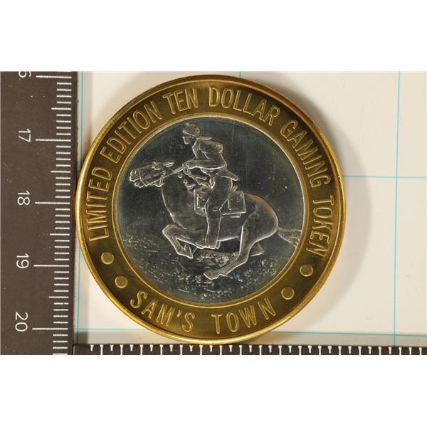 SILVER $10 UNC CASINO TOKEN. SAM'S TOWN LAS