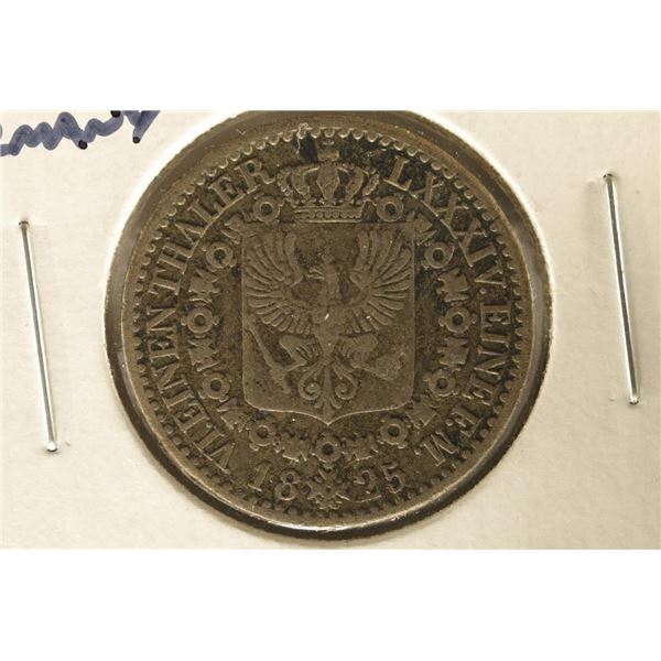 1925-A PRUSSIA GERMANY SILVER 1/6 THALER .0985