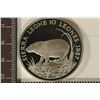 Image 1 : 1987 SIERRA LEONE SILVER PF 10 LEONES .841 OZ. ASW