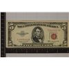 Image 1 : 1953-B US $5 RED SEAL NOTE CRISP UNC WATCH FOR OUR