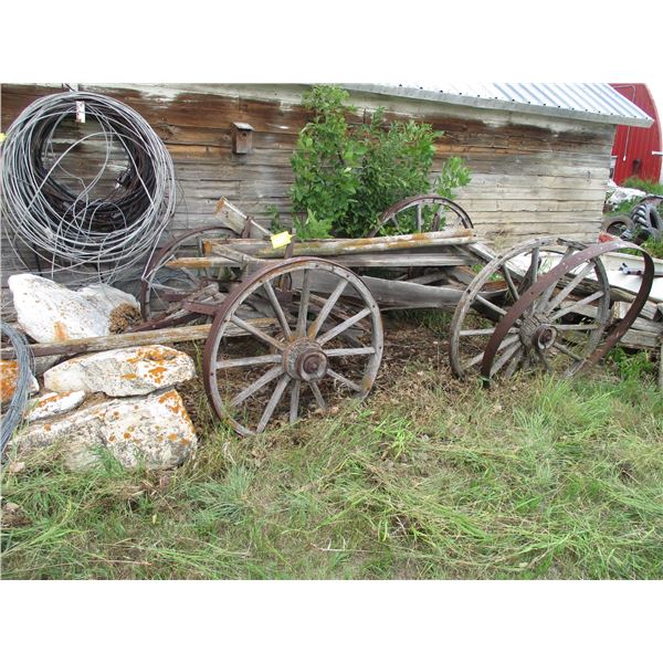 Vintage 4 Wheel Wooden Wagon