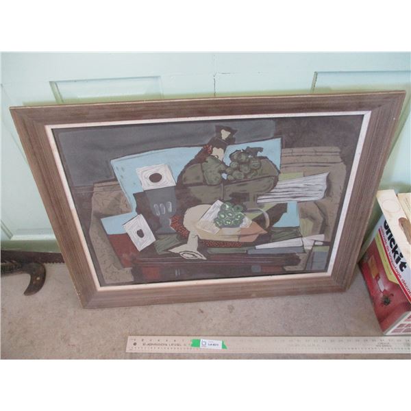 G Braque Reproduction Picture with Frame (27 x 35")