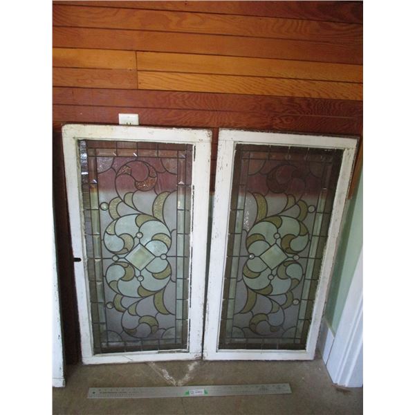 (2x Bid Price) (2) Stained Glass Windows (22.5 x 44")