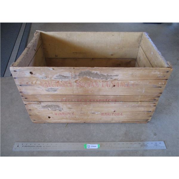 Gallagher, Holman, Lafrance Wooden Storage Crate (18.5 x 30.5")