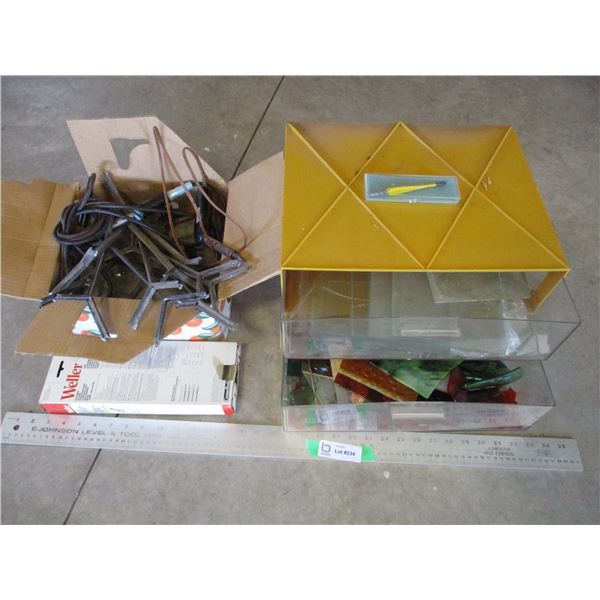Glass Cutting Kit with Misc. Glass For Stained/Cut Glass Work/Hobby