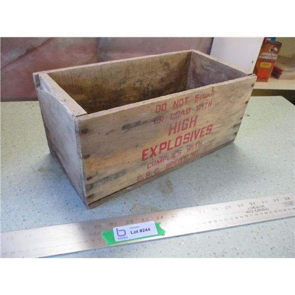 Wooden Explosives Crate (15.5" Long)