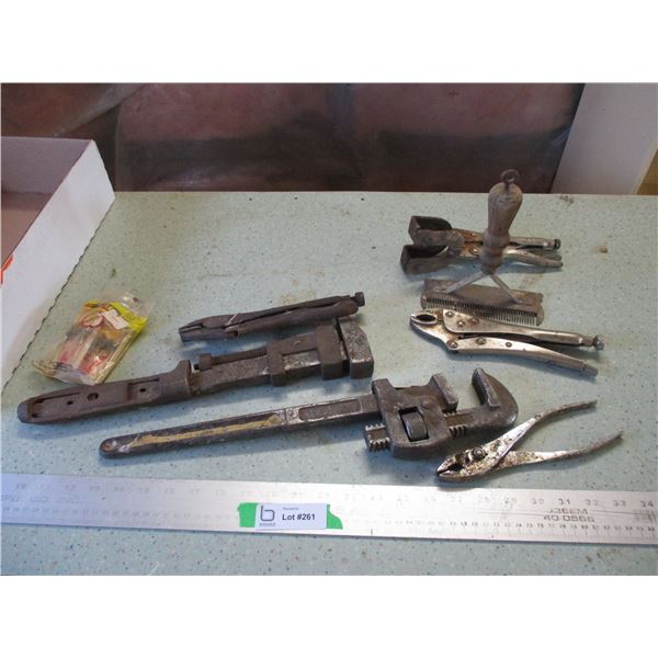 Vintage Pipe Wrench's, Vice Grips, Misc.